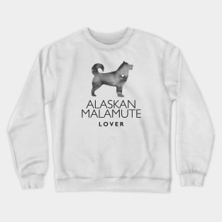 Alaskan Malamute Dog Lover Gift - Ink Effect Silhouette Crewneck Sweatshirt